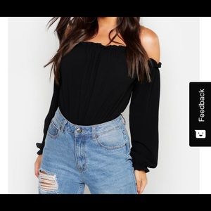 Boohoo off shoulder body suit